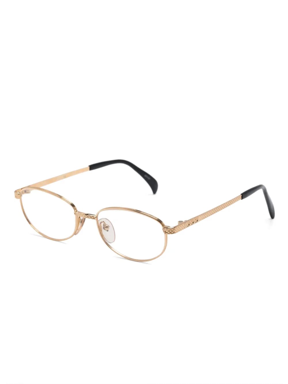 logo-engraved oval glasses