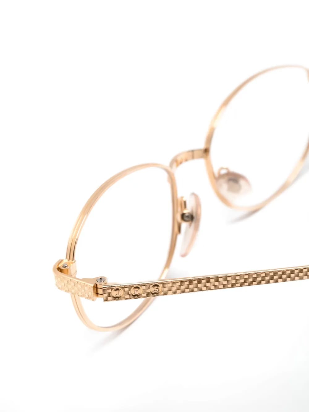 logo-engraved oval glasses