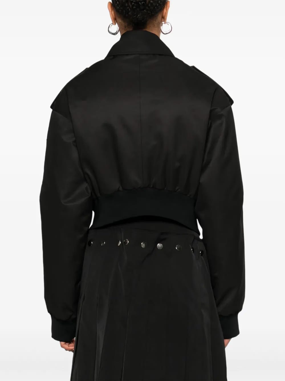 zip-detailed bomber jacket
