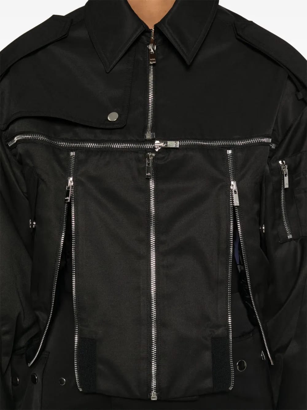 zip-detailed bomber jacket