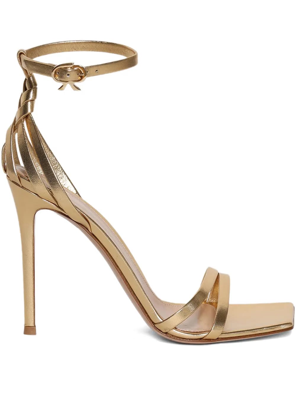105mm braided ankle-strap sandals