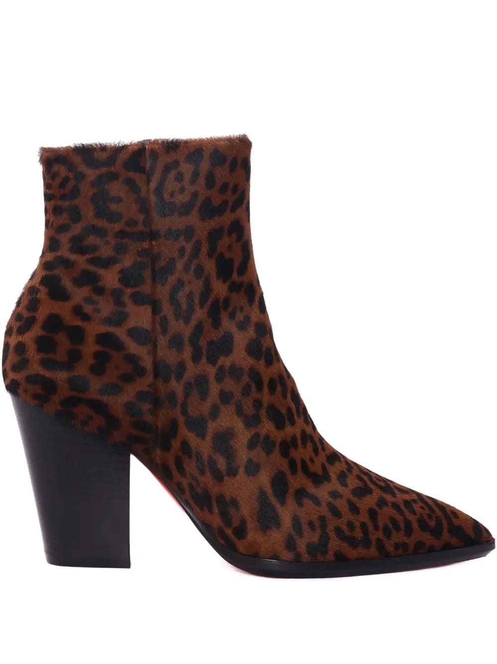 leopard-print block-heel ankle boots
