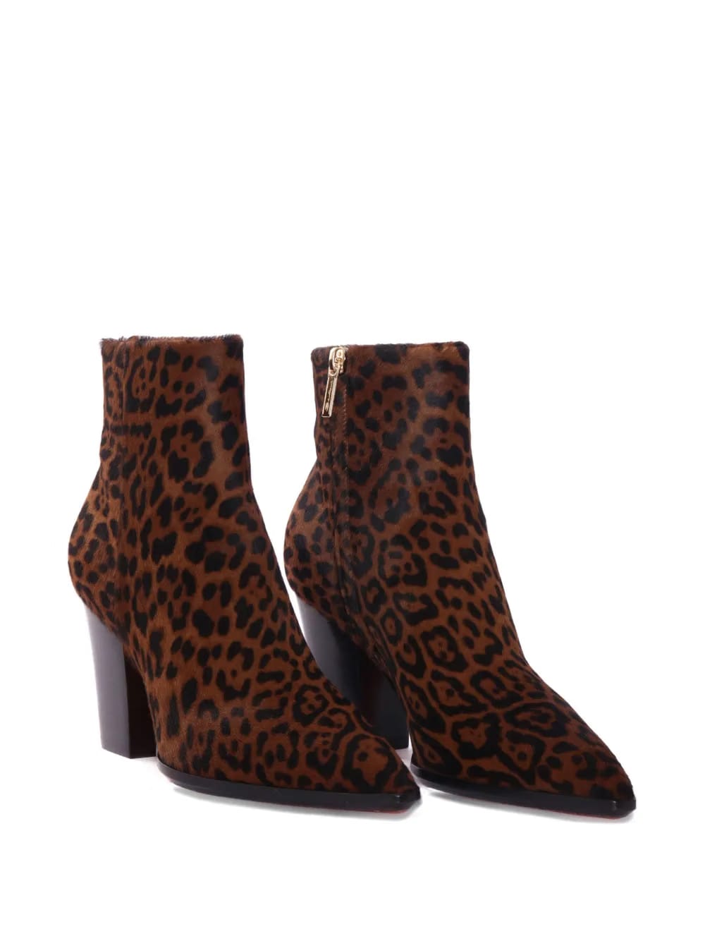 leopard-print block-heel ankle boots