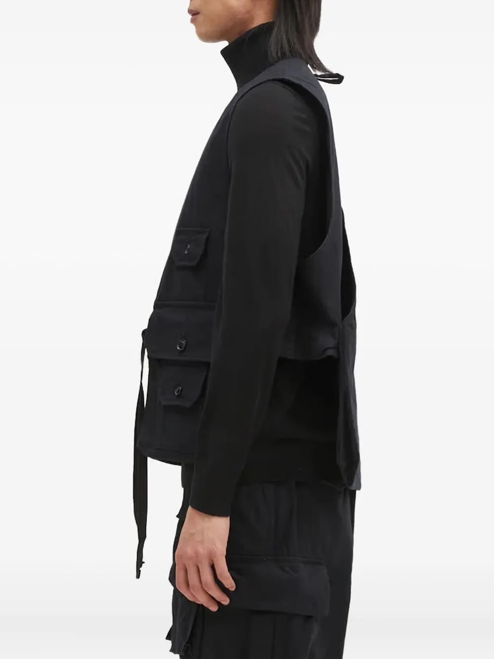 multi-pocket belted vest
