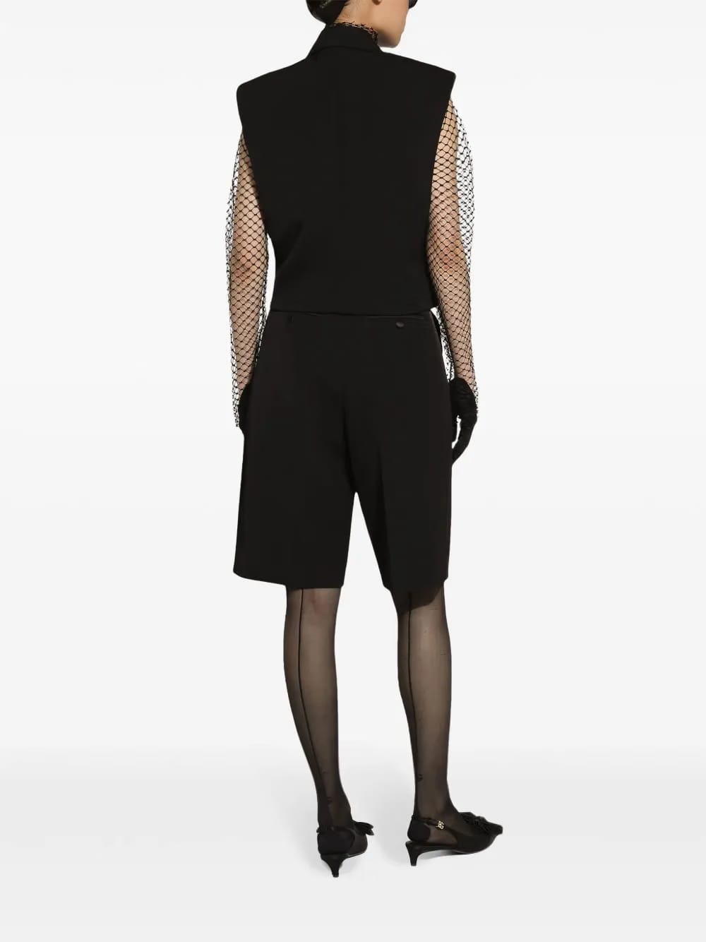 double-breasted gabardine gilet
