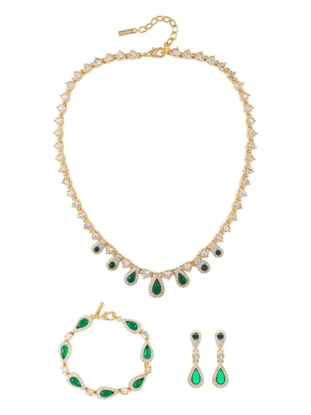 1980s D'Orlan crystal-embellished necklace and earrings set