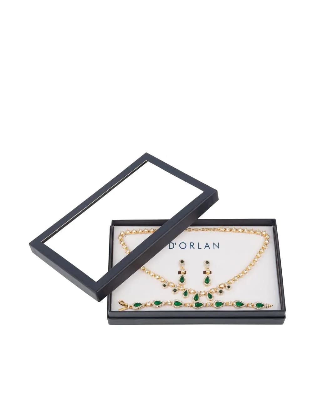 1980s D'Orlan crystal-embellished necklace and earrings set
