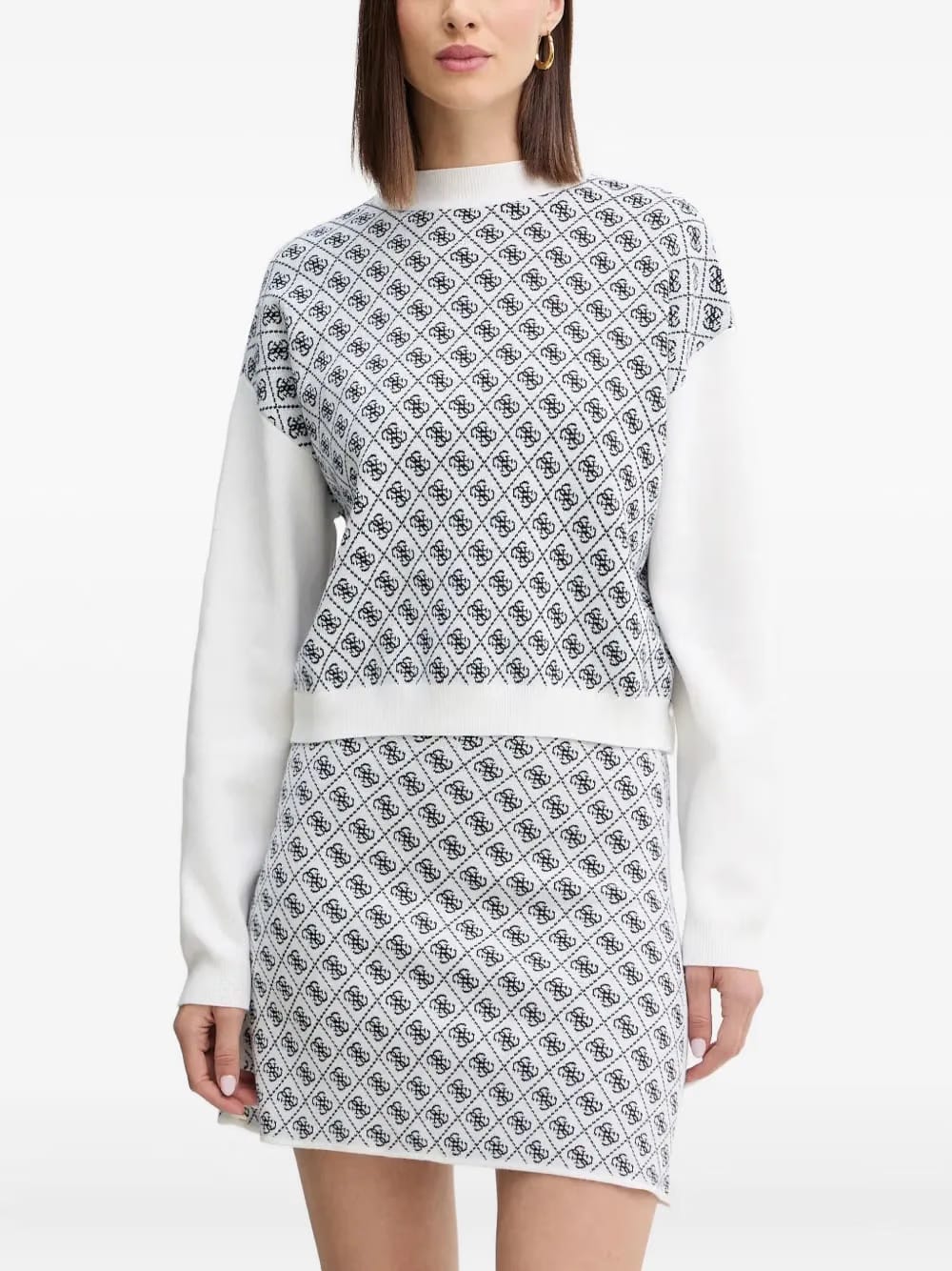 patterned long-sleeve sweater