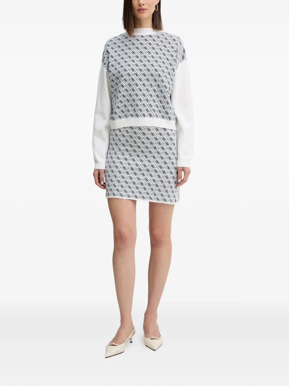 patterned long-sleeve sweater
