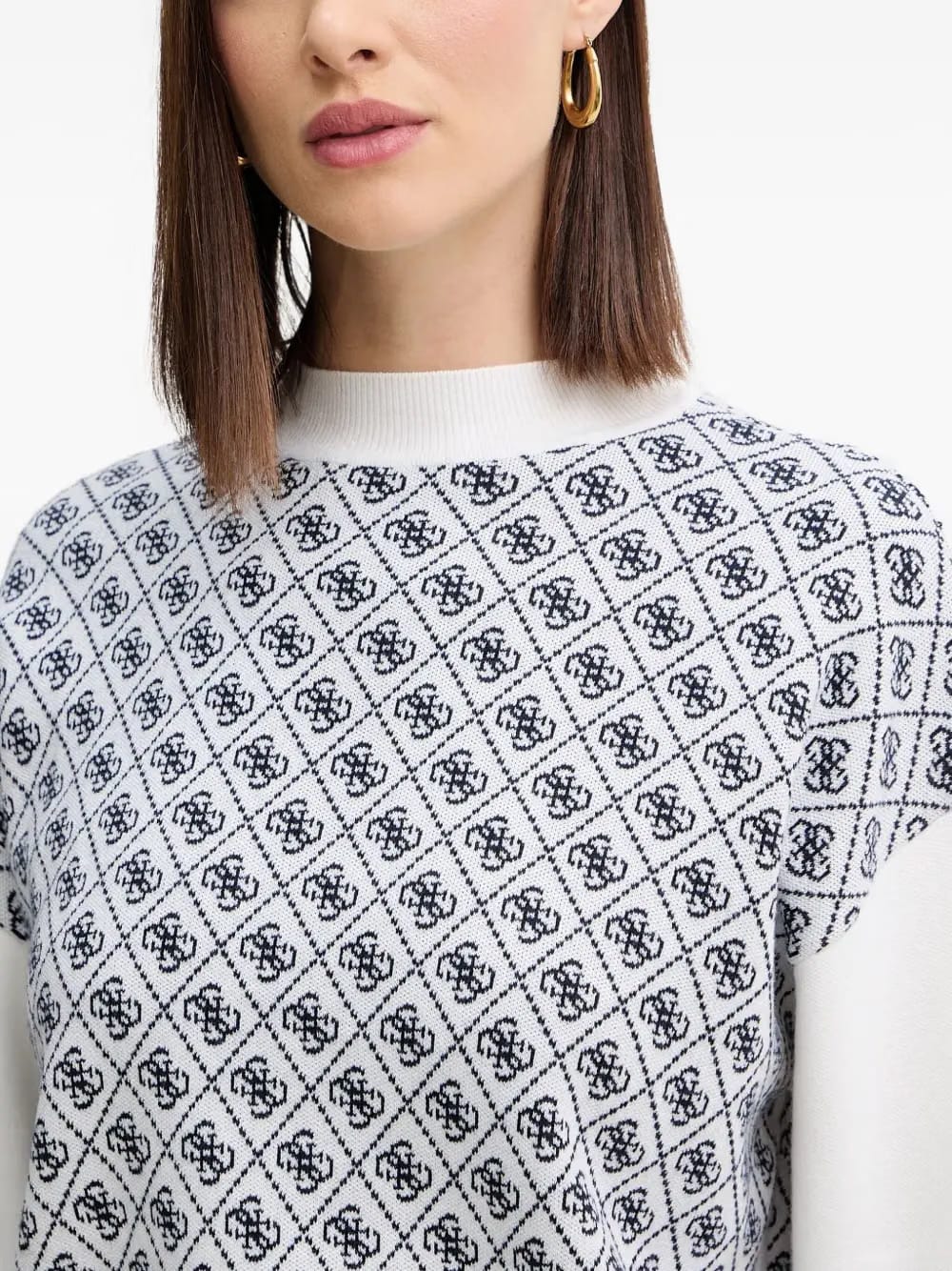 patterned long-sleeve sweater