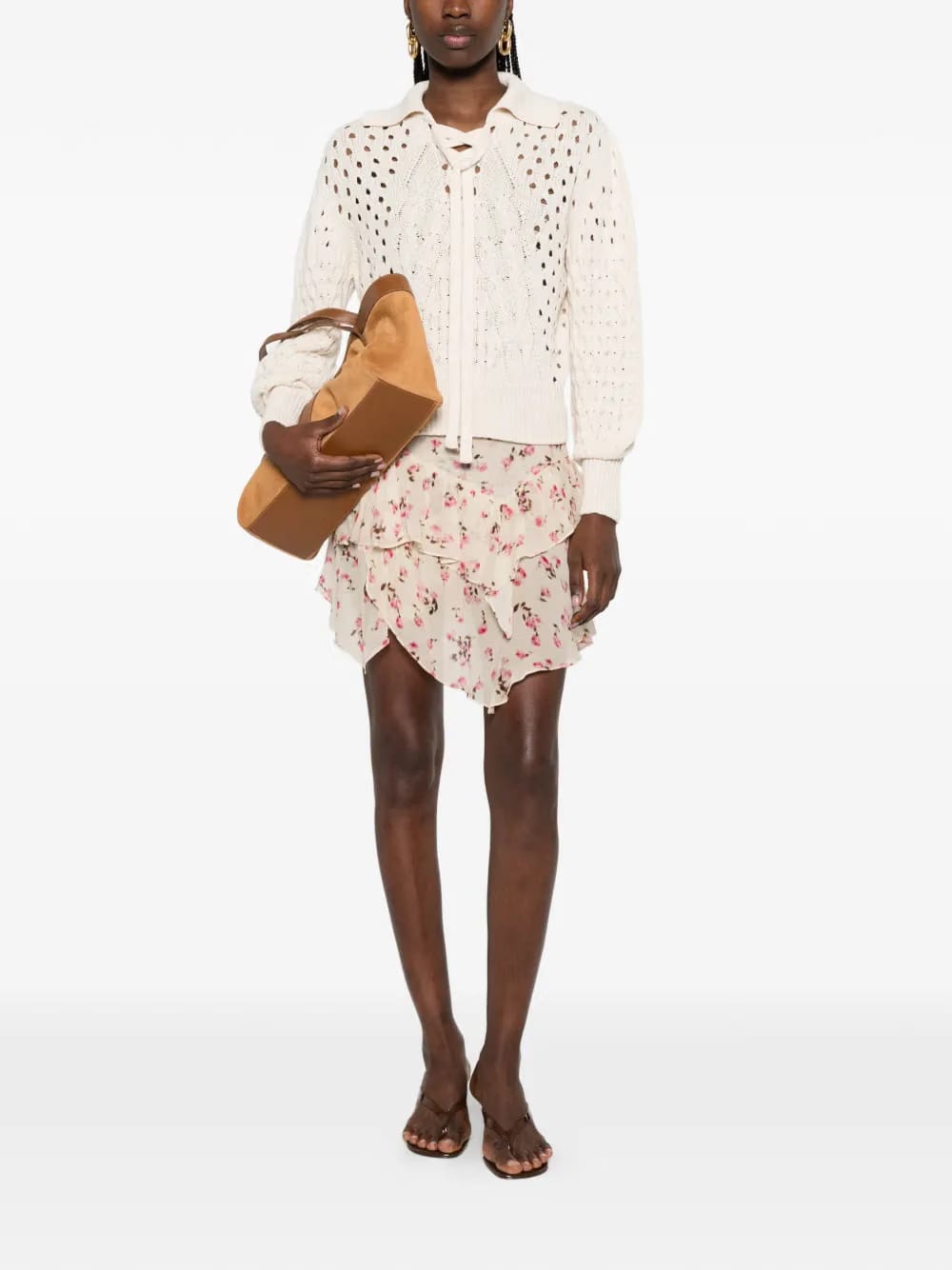 ruffled floral skirt