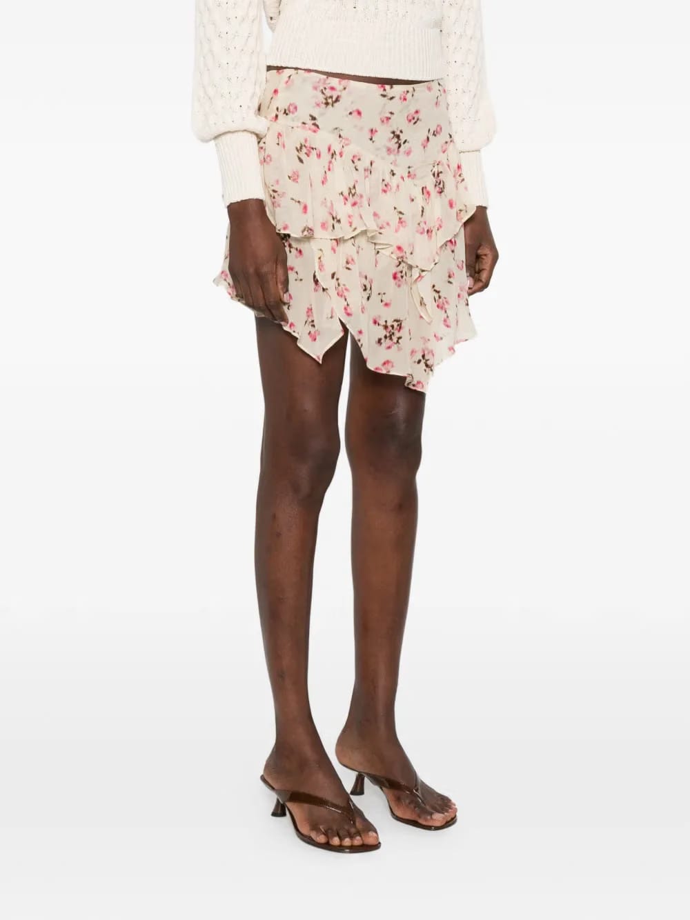 ruffled floral skirt