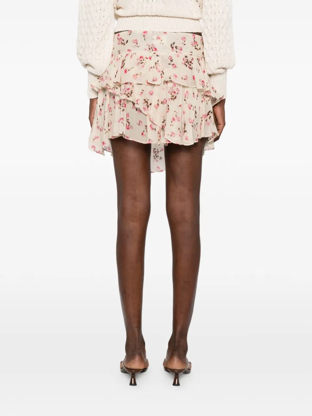 ruffled floral skirt