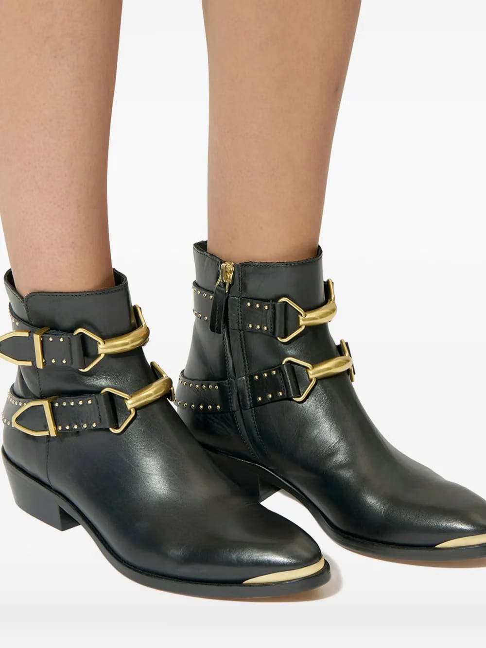 35mm Zalya buckle studded boots