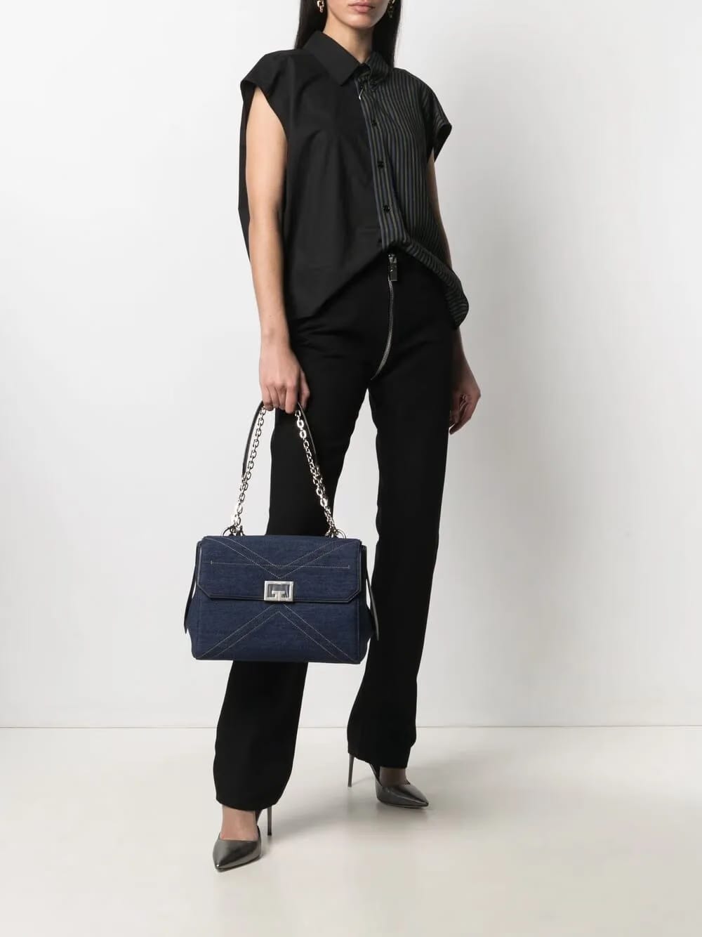 slim cut zip-detail jeans