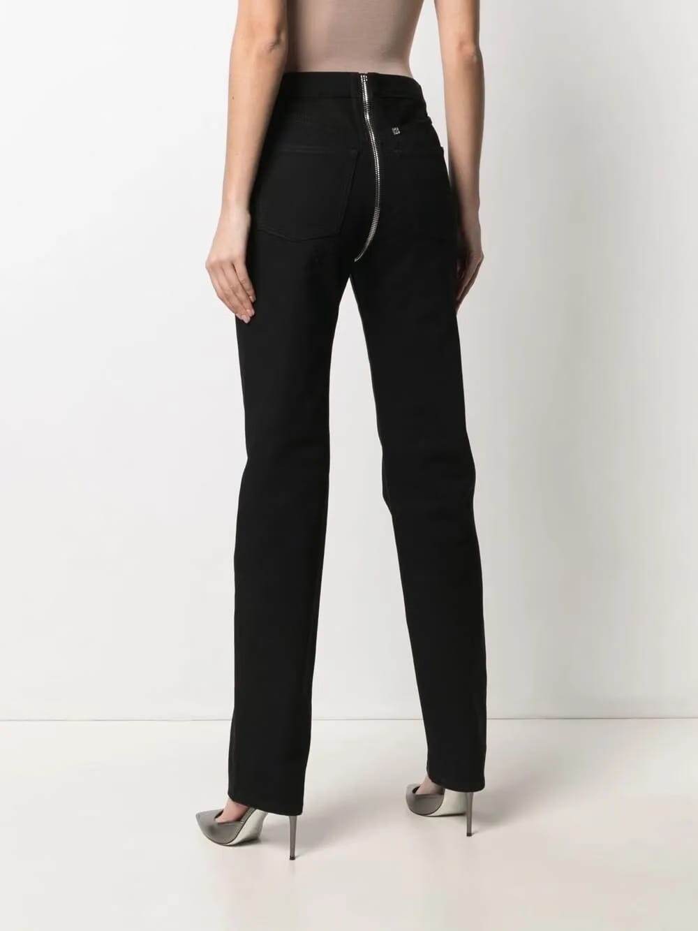 slim cut zip-detail jeans