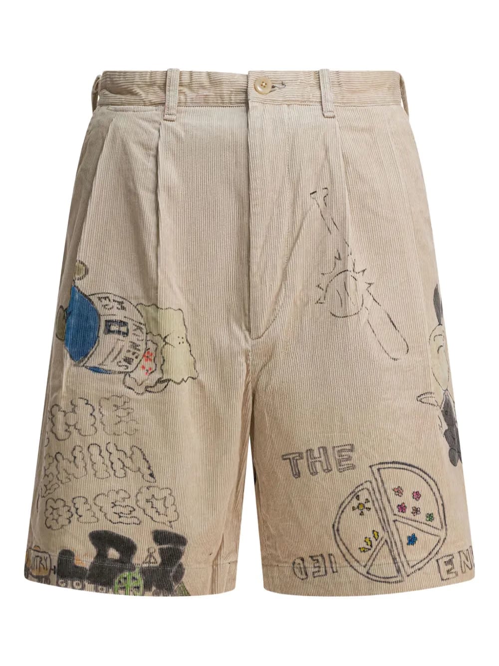 corduroy graphic shorts