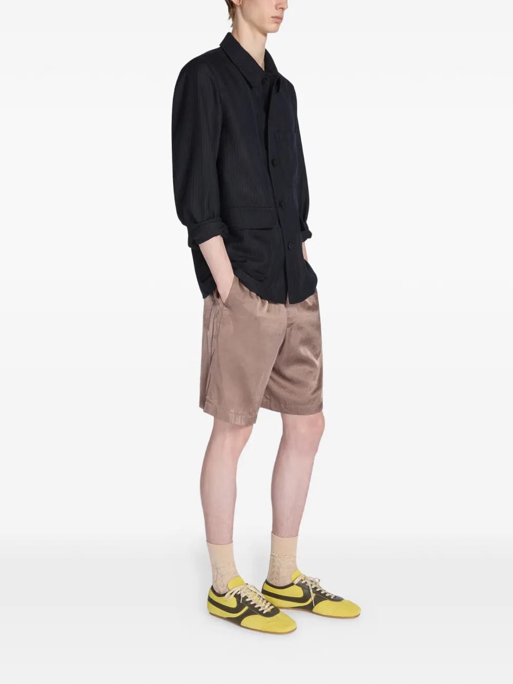 pinstripe workwear overshirt