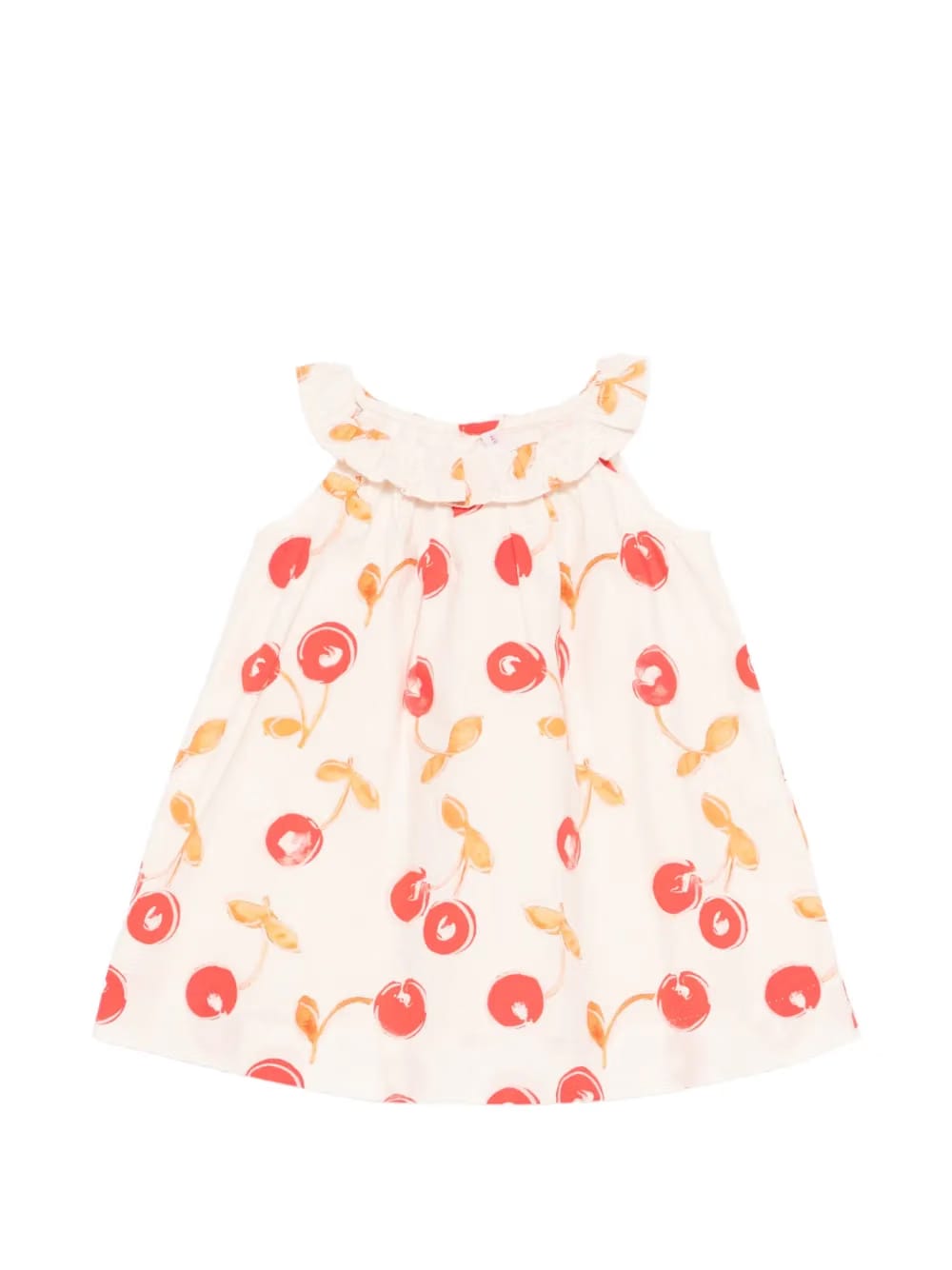 Niniki ruffled cherry-print dress