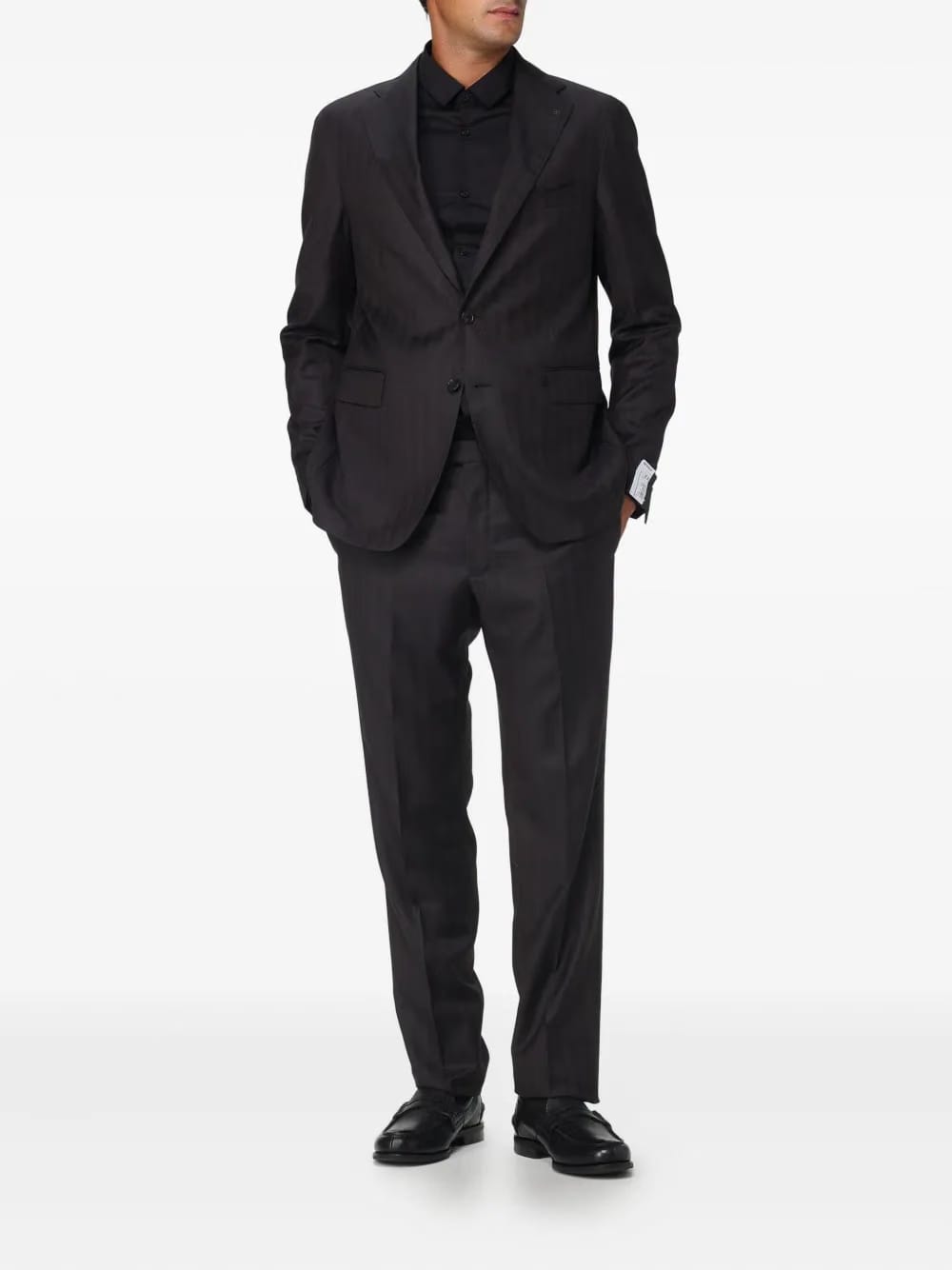herringbone two-piece suit