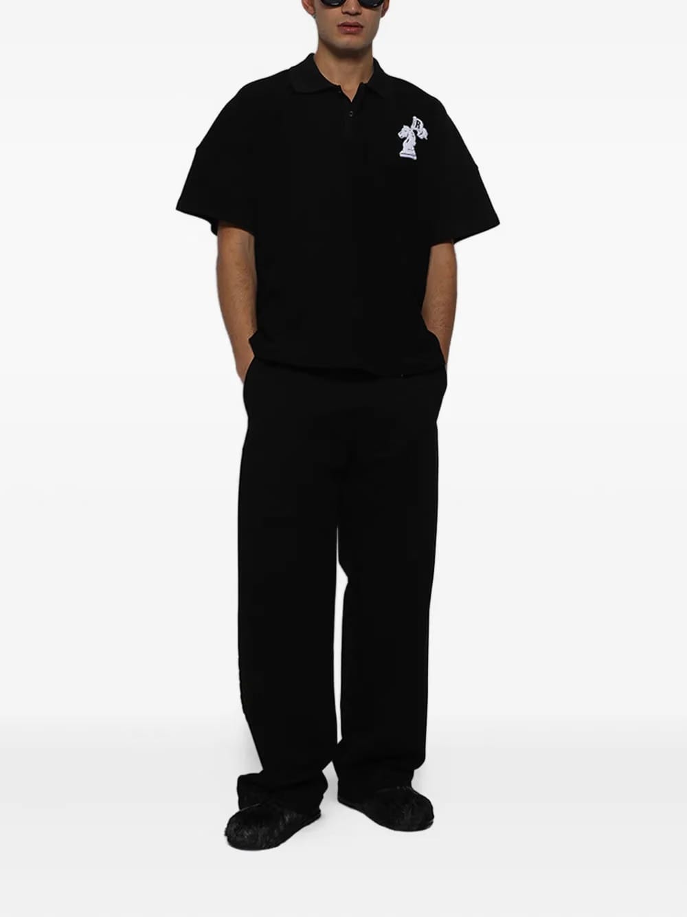 logo boxy polo shirt