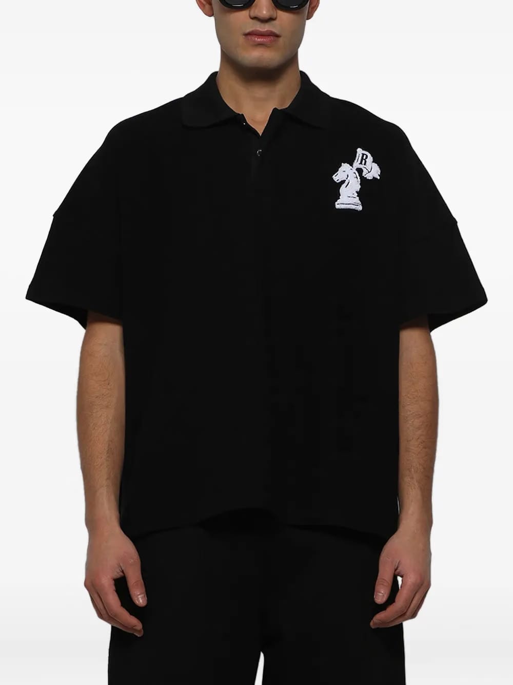 logo boxy polo shirt