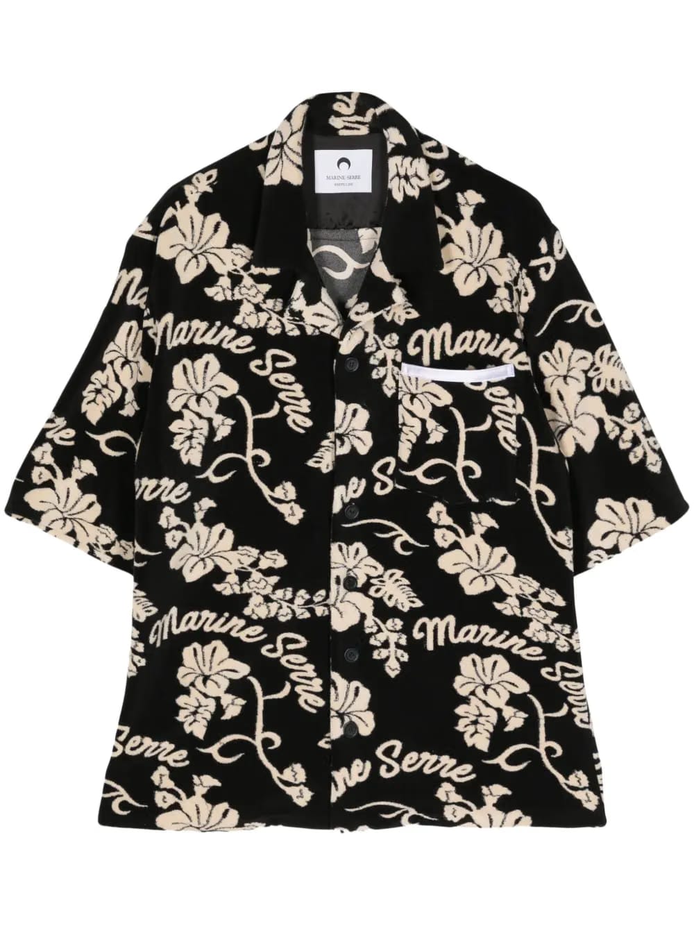 patterned-jacquard terry-cloth shirt