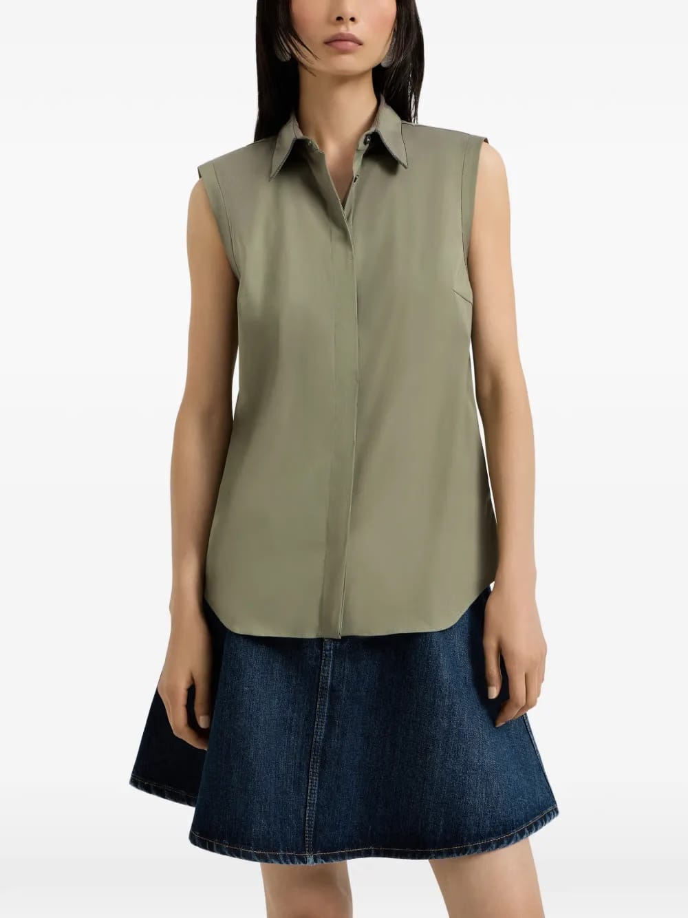 poplin sleeveless shirt