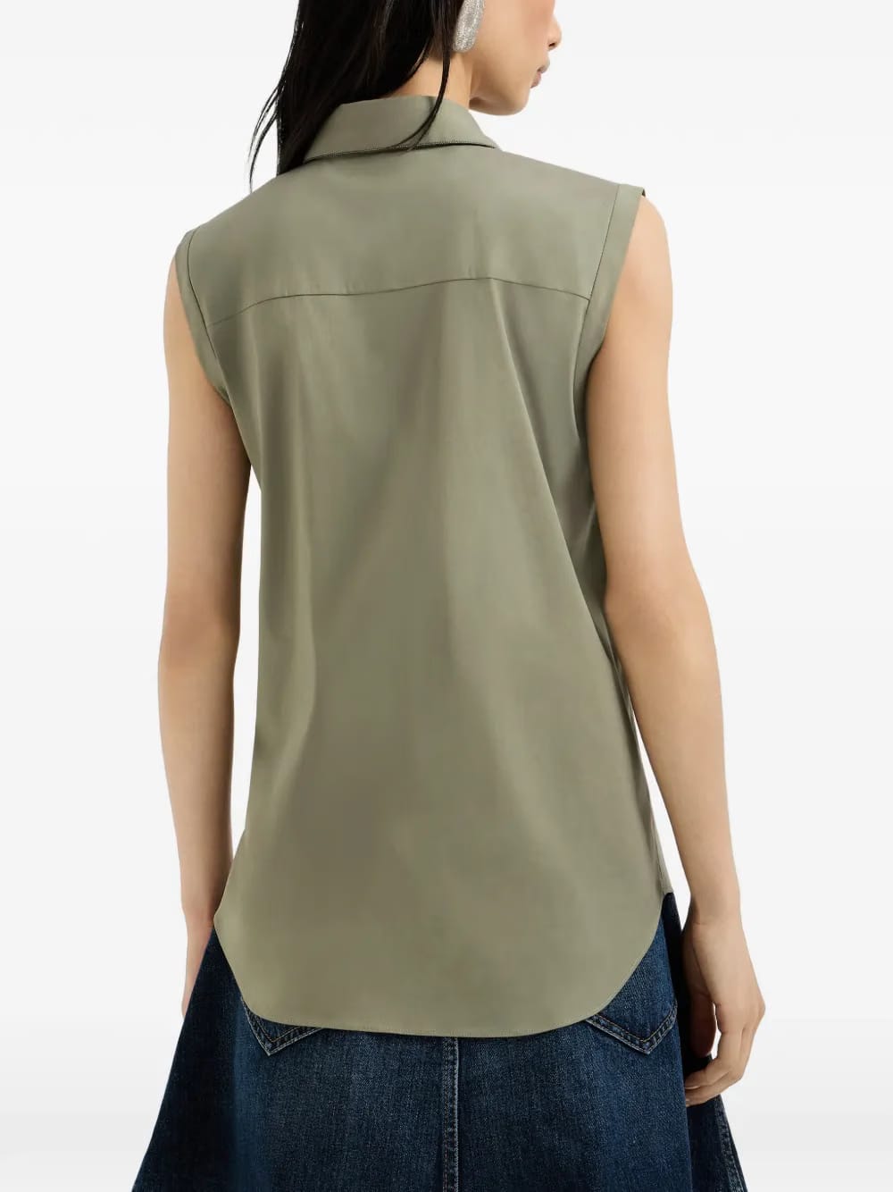 poplin sleeveless shirt