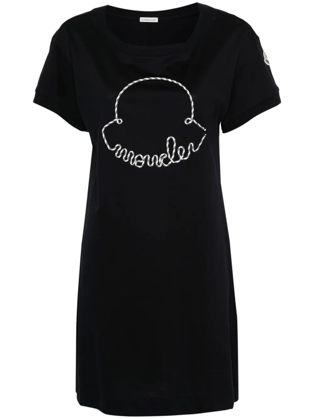 corded-logo cotton mini dress