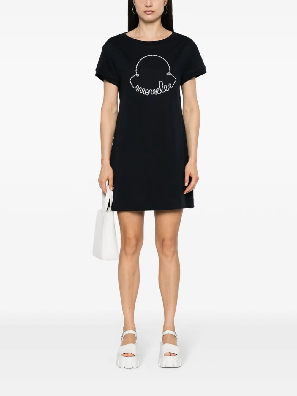 corded-logo cotton mini dress
