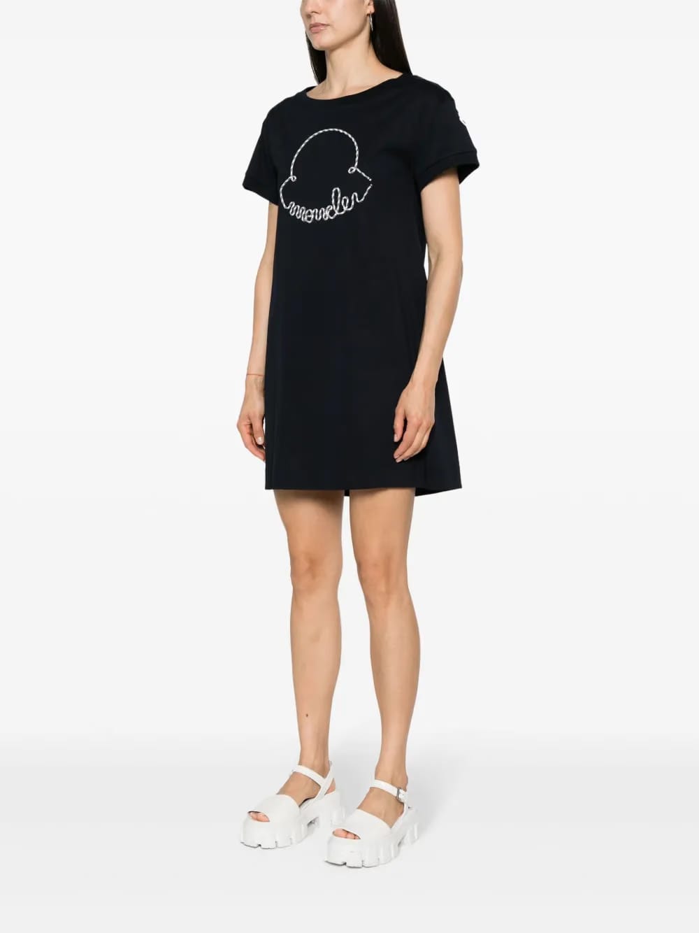 corded-logo cotton mini dress