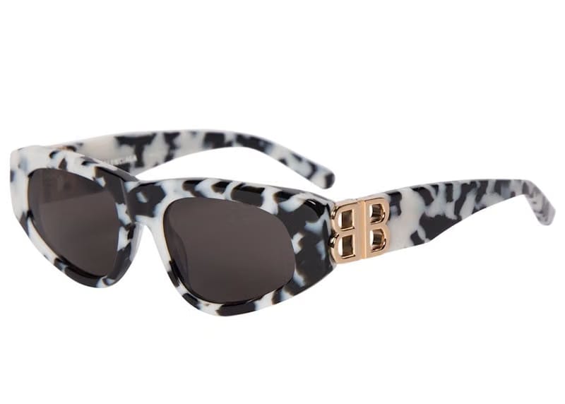 Balenciaga Cateye Sunglasses White Marble/Brown (BB0095S)