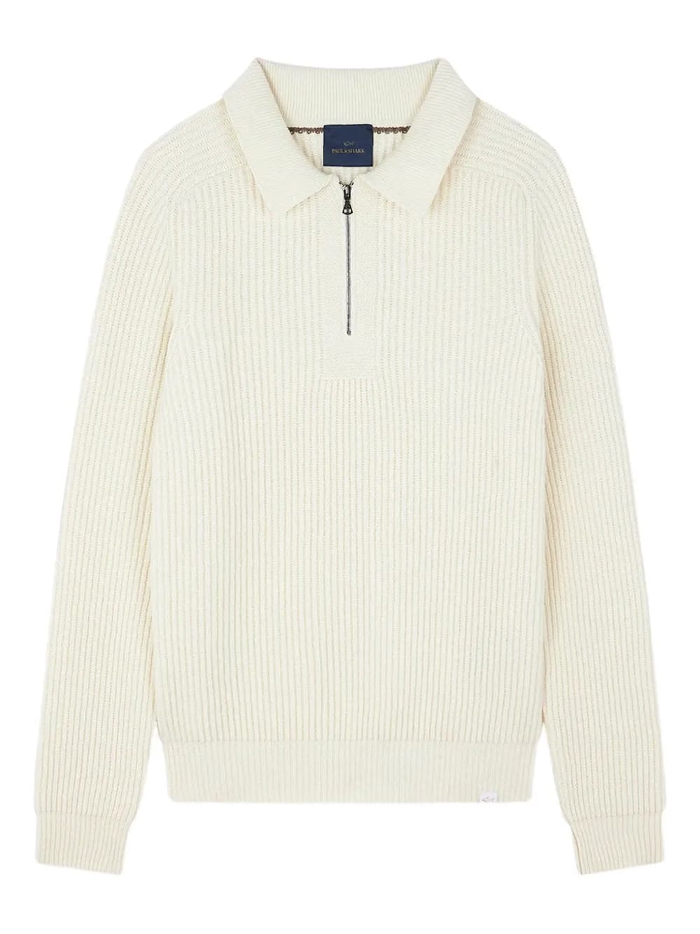 rib-knit halp-zip sweater