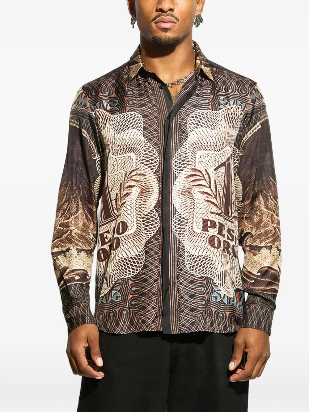 Pesos oversized print shirt