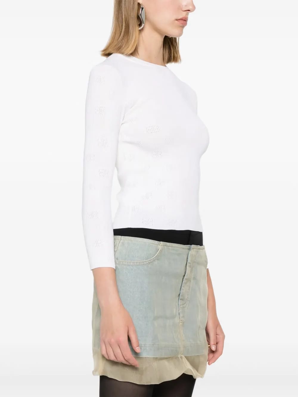 BB-pattern open-knit jumper