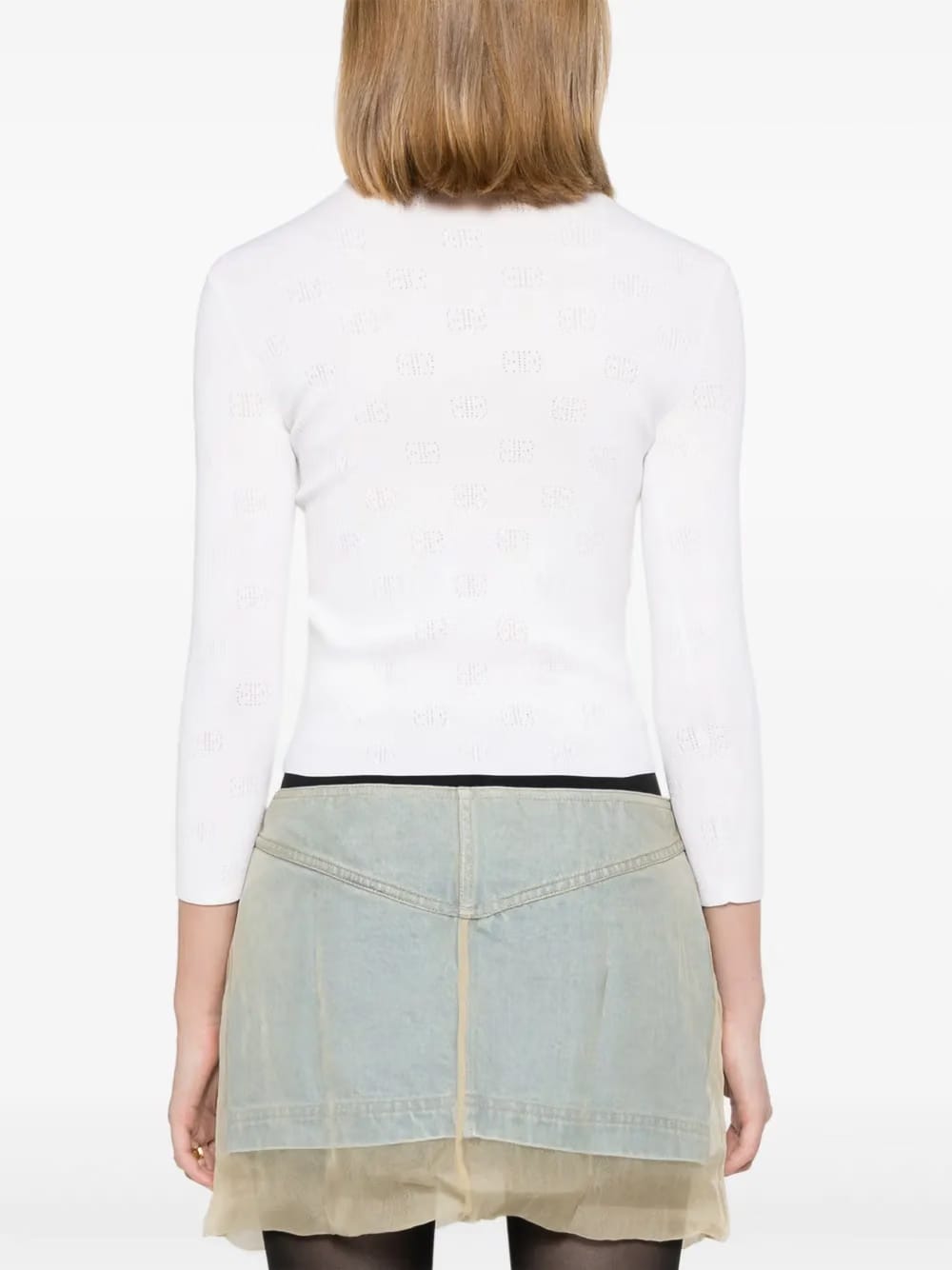 BB-pattern open-knit jumper