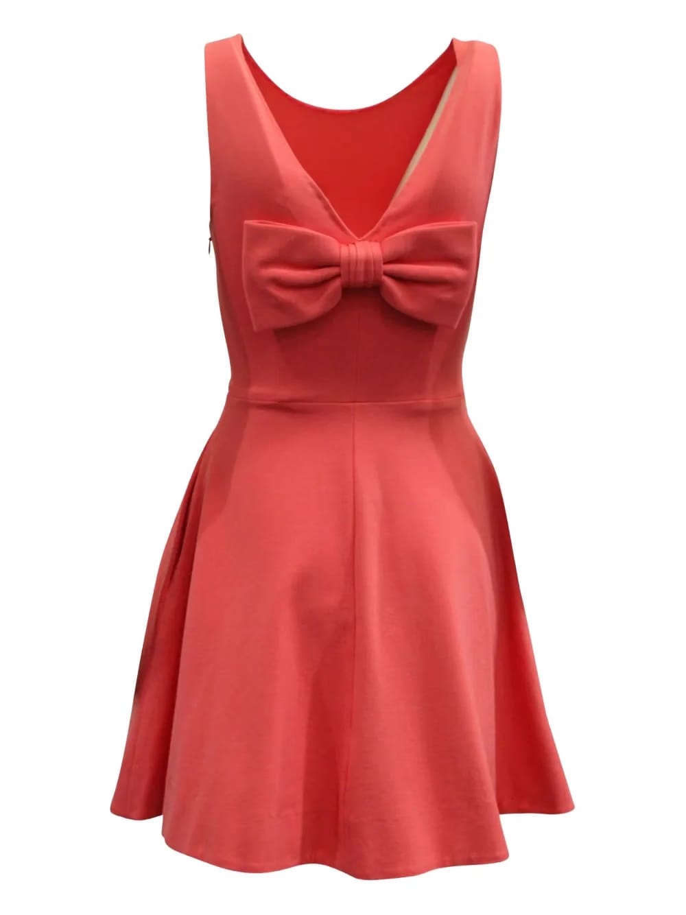 bow-back flared dress