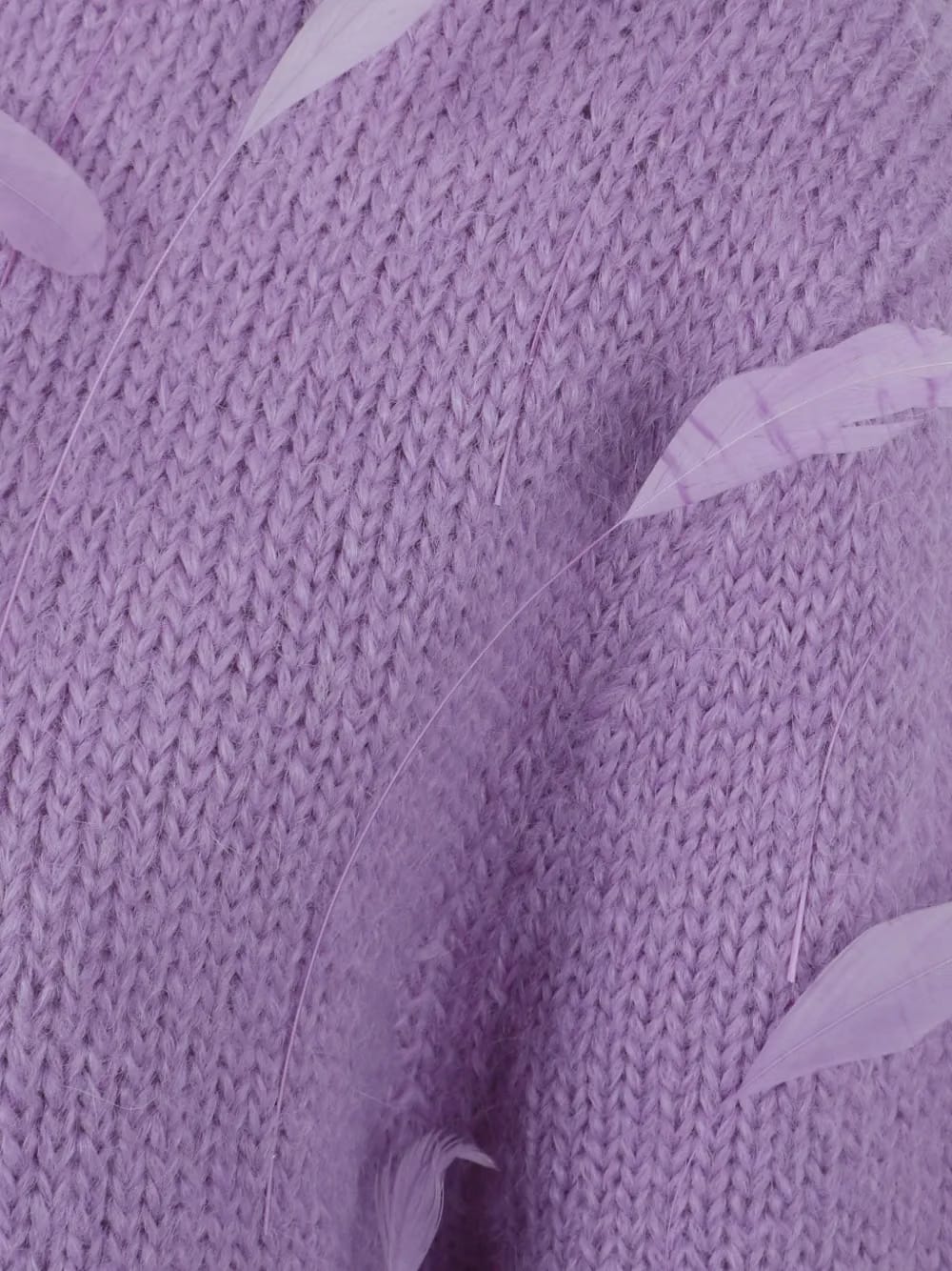 feather-embellished sweater