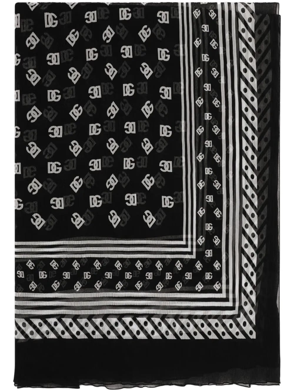 DG logo-print silk scarf