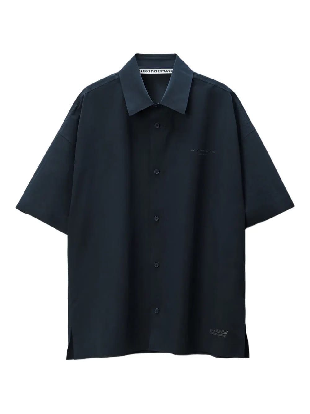 laser-cut logo button-up shirt