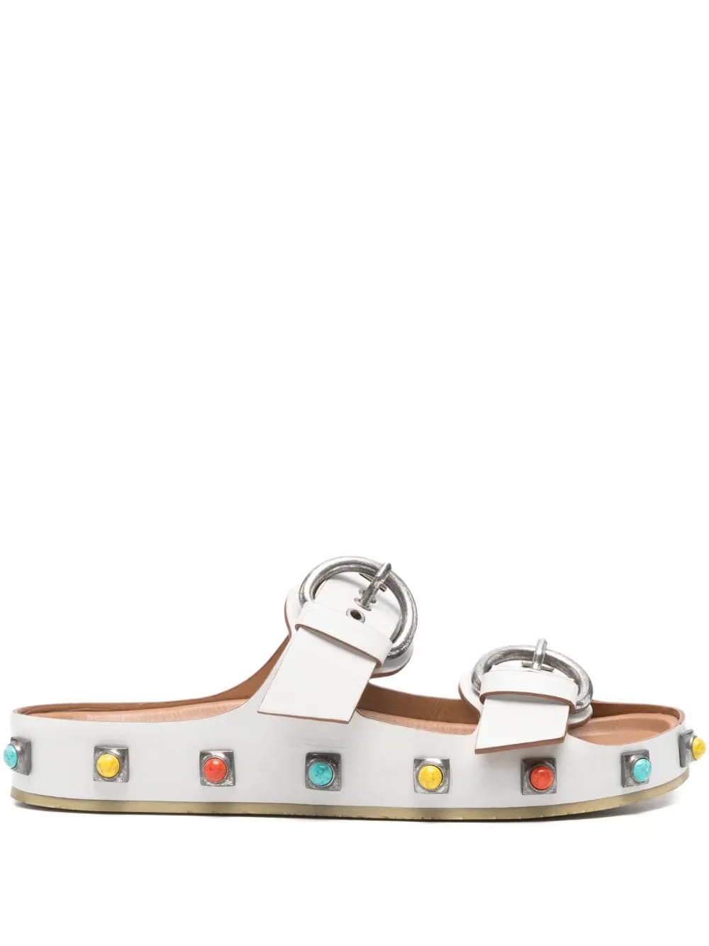 embellished double-buckle strappy sandals