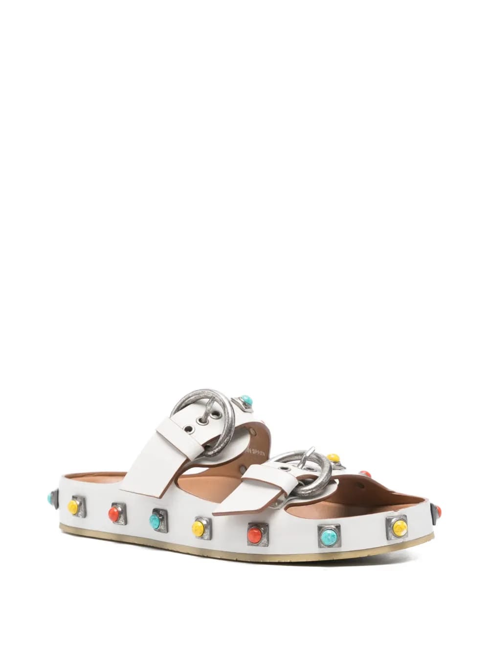 embellished double-buckle strappy sandals