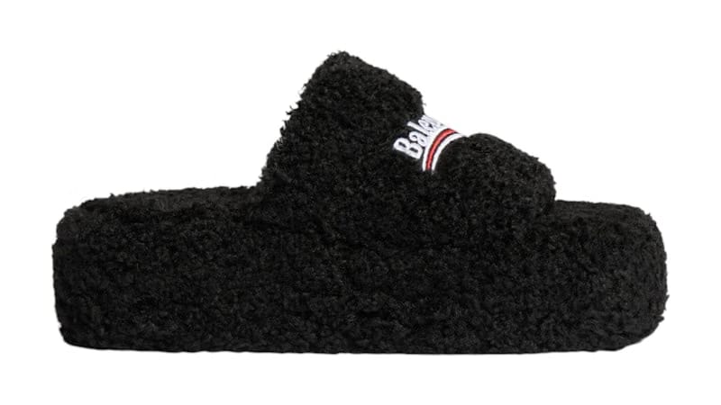 Balenciaga Furry Platform Sandal Black White Red