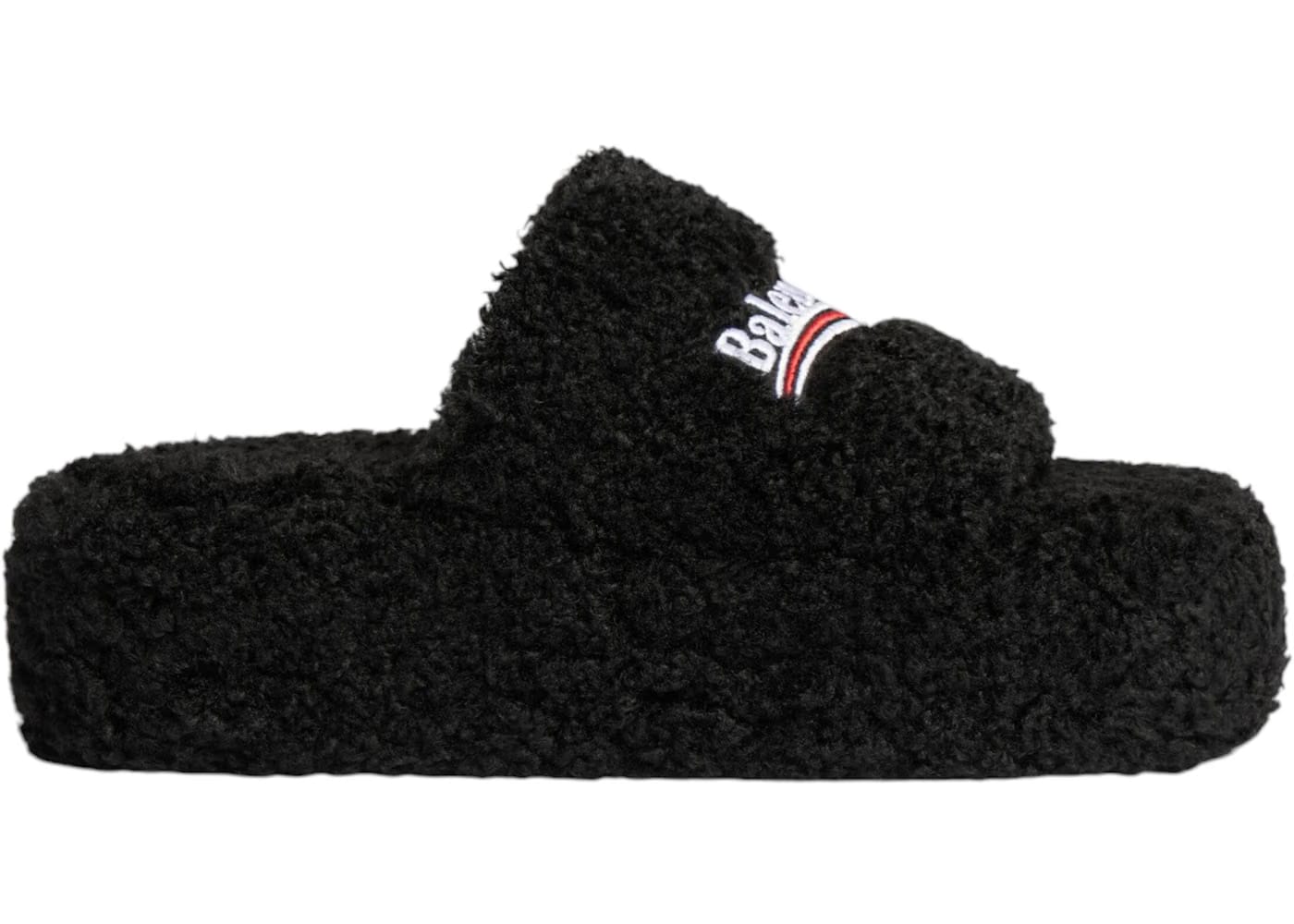 Balenciaga Furry Platform Sandal Black White Red