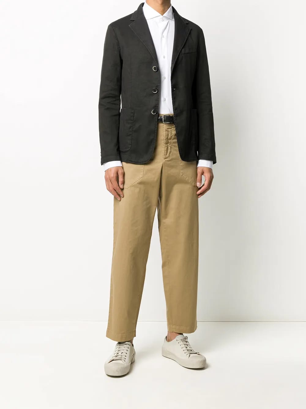 slim-fit long-sleeved shirt