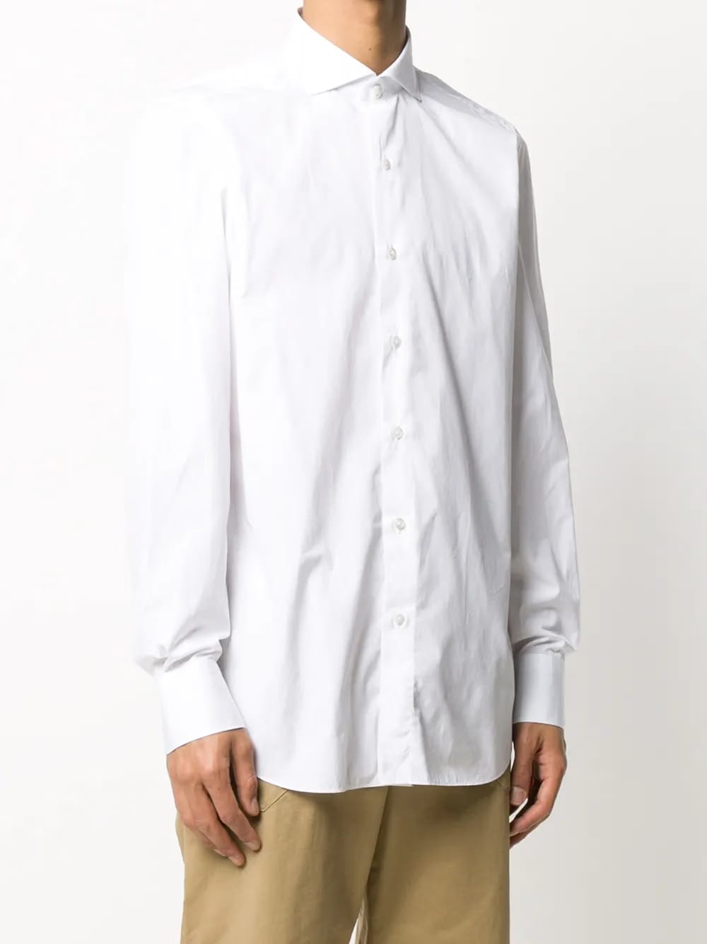 slim-fit long-sleeved shirt