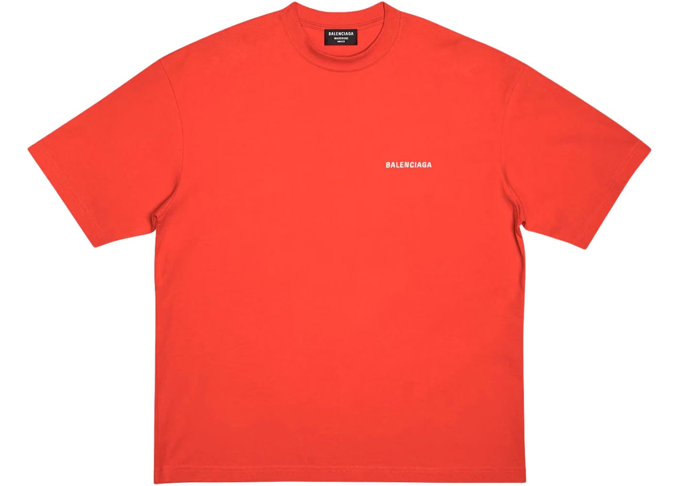 Balenciaga Back Logo Regular Fit Vintage T-Shirt Bright Red/White