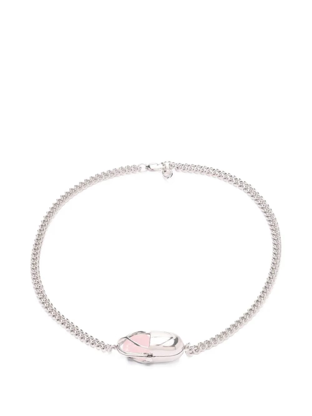 Capsule Crystal pink quartz necklace