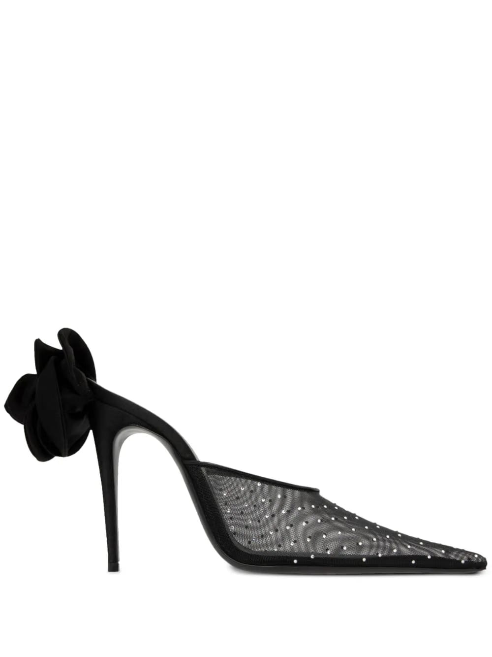110mm flower-detail pointed mules